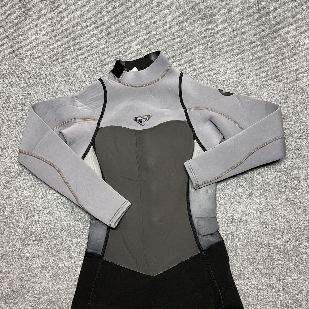 Roxy Syncro Full Wetsuit Womens 2 Gray Black Long Sleeve Surf Neoprene Suit - Picture 6 of 16